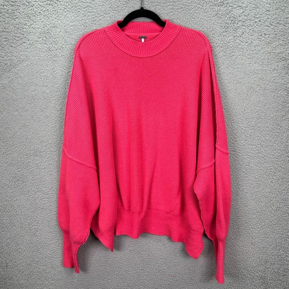 Free People Sweaters - Free People Sweater Womens M Pink Easy Street Tunic Pullover Slouchy Oversized